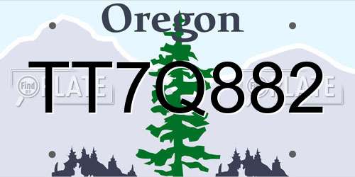 TT7Q882 Oregon License Plate