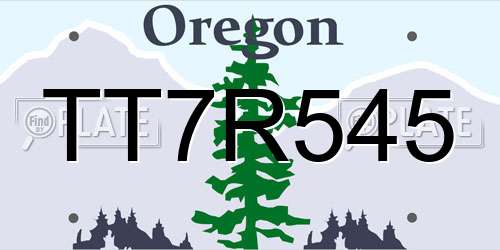 TT7R545 Oregon License Plate