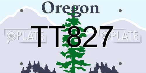 TT827 Oregon License Plate