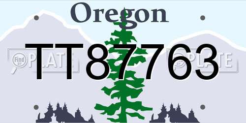 TT87763 Oregon License Plate