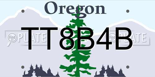 TT8B4B Oregon License Plate