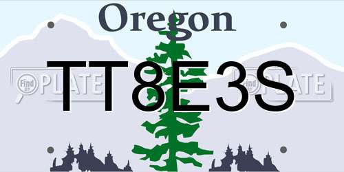 TT8E3S Oregon License Plate