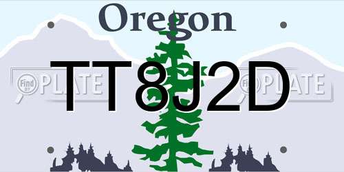 TT8J2D Oregon License Plate