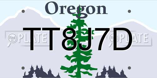 TT8J7D Oregon License Plate