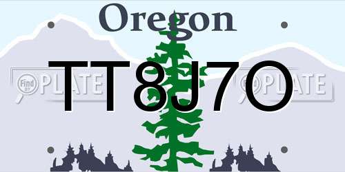 TT8J7O Oregon License Plate