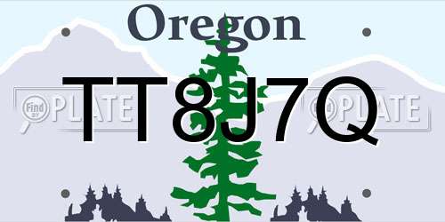 TT8J7Q Oregon License Plate