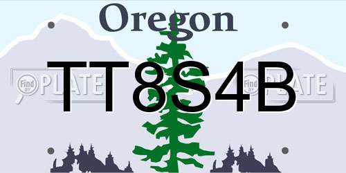 TT8S4B Oregon License Plate