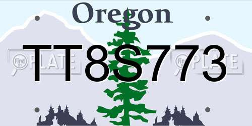 TT8S773 Oregon License Plate