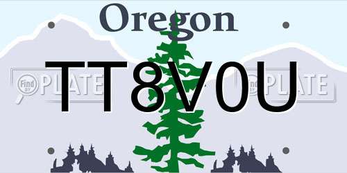 TT8V0U Oregon License Plate