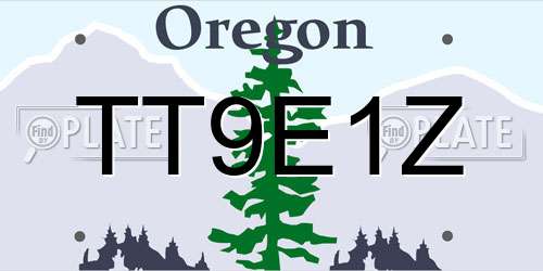 TT9E1Z Oregon License Plate