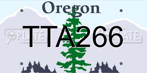 TTA266 Oregon License Plate