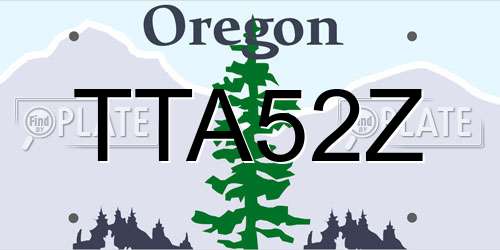 TTA52Z Oregon License Plate