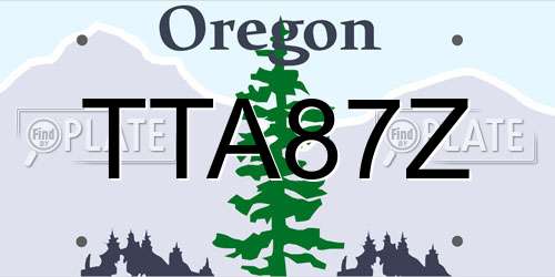 TTA87Z Oregon License Plate