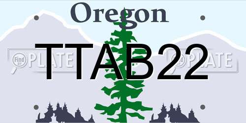 TTAB22 Oregon License Plate