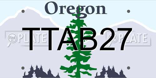 TTAB27 Oregon License Plate
