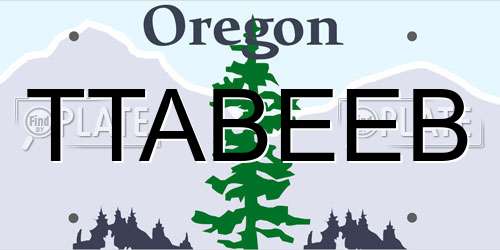 TTABEEB Oregon License Plate