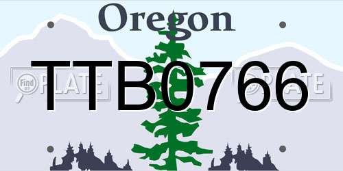 TTB0766 Oregon License Plate