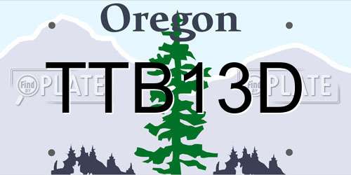 TTB13D Oregon License Plate