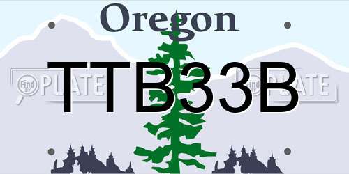 TTB33B Oregon License Plate
