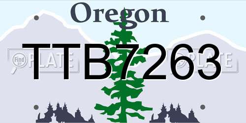 TTB7263 Oregon License Plate