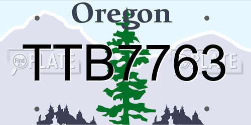 TTB7763 Oregon License Plate