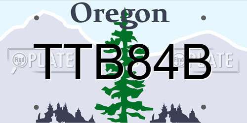 TTB84B Oregon License Plate
