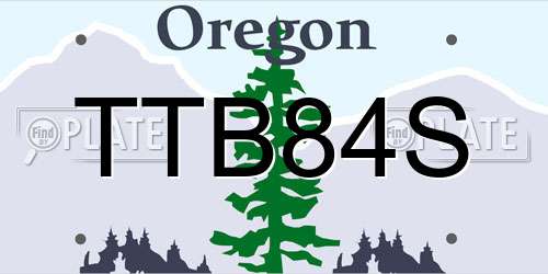 TTB84S Oregon License Plate
