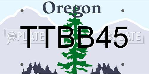 TTBB45 Oregon License Plate