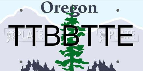 TTBBTTE Oregon License Plate