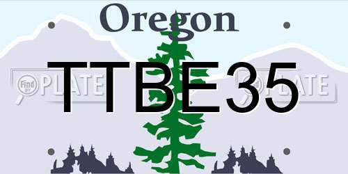 TTBE35 Oregon License Plate
