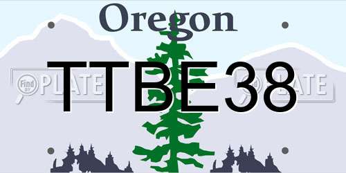TTBE38 Oregon License Plate