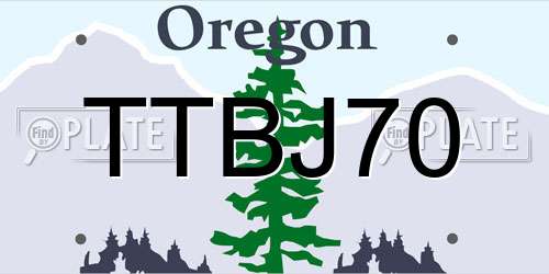 TTBJ70 Oregon License Plate