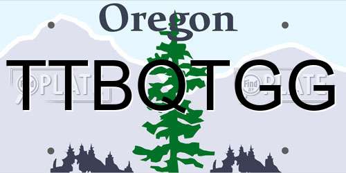 TTBQTGG Oregon License Plate