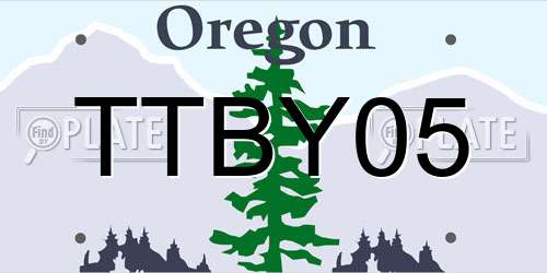 TTBY05 Oregon License Plate