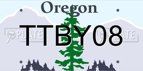 TTBY08 Oregon License Plate