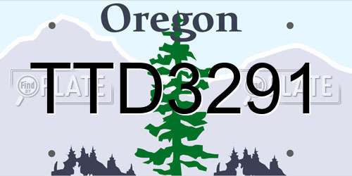 TTD3291 Oregon License Plate