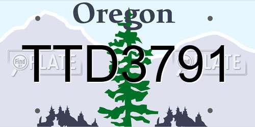 TTD3791 Oregon License Plate