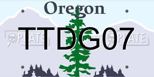 TTDG07 Oregon License Plate