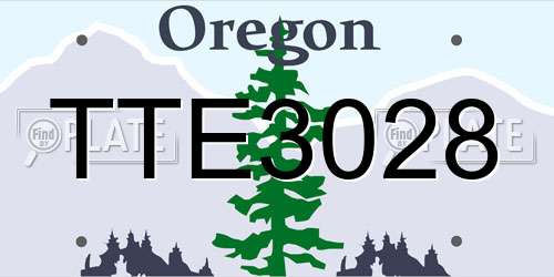 TTE3028 Oregon License Plate