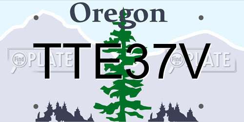 TTE37V Oregon License Plate