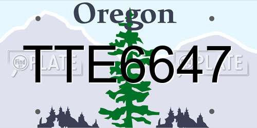 TTE6647 Oregon License Plate