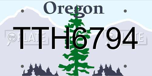 TTH6794 Oregon License Plate