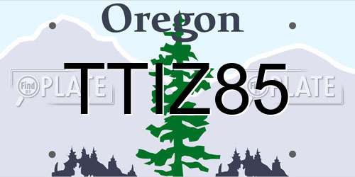 TTIZ85 Oregon License Plate