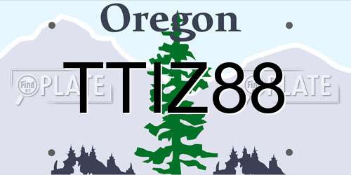 TTIZ88 Oregon License Plate
