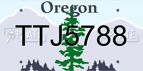 TTJ5788 Oregon License Plate