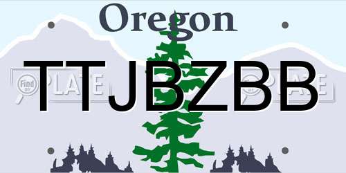 TTJBZBB Oregon License Plate