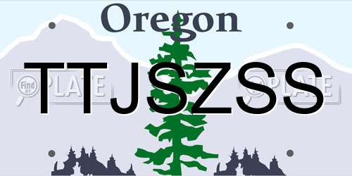 TTJSZSS Oregon License Plate
