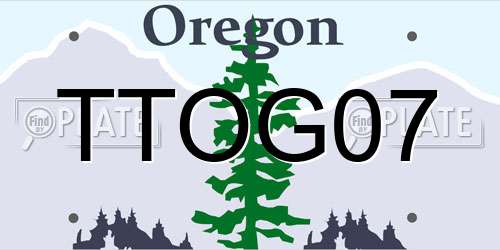 TTOG07 Oregon License Plate