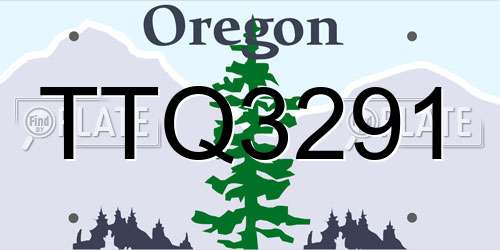 TTQ3291 Oregon License Plate