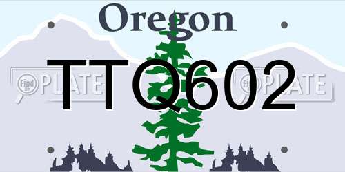 TTQ602 Oregon License Plate
